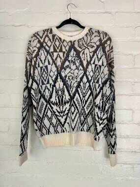 Vintage 80s-90s Gitano Mens Medium Acrylic Knit Sweater Pattern Design Pullover